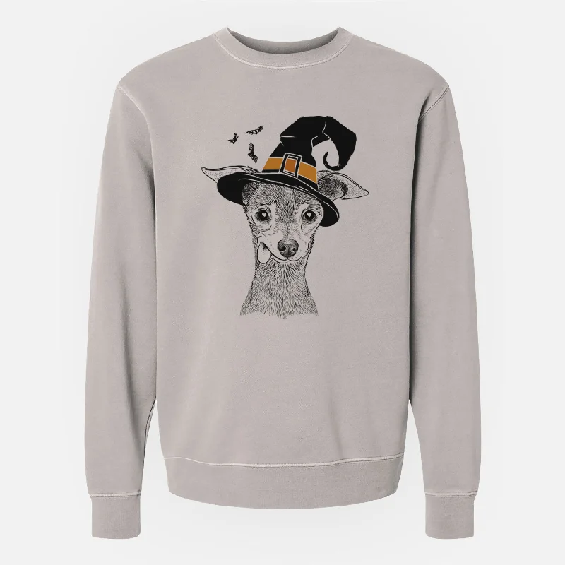 fashionable fitness sweatshirtWitch Bebe the Chihuahua - Unisex Pigment Dyed Crew Sweatshirt