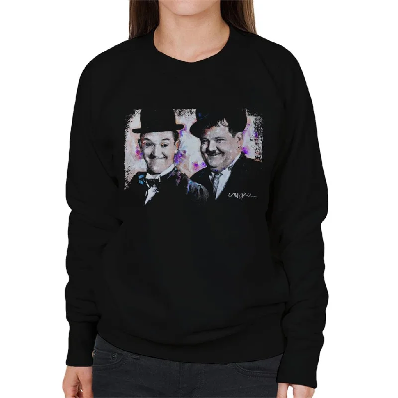 fashionable fitness sweatshirtSidney Maurer Original Portrait Of Laurel And Hardy Women's Sweatshirt