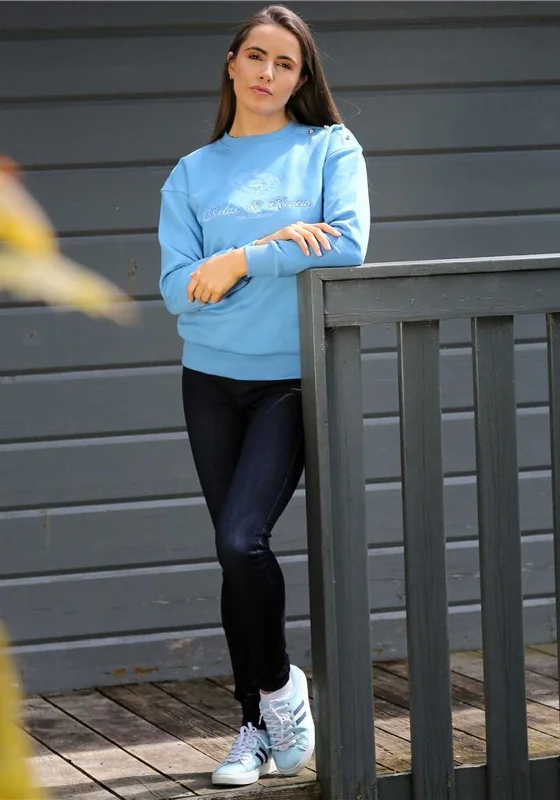 simple hoodieRant & Rave Kyla Embroidered Sweatshirt, Blue