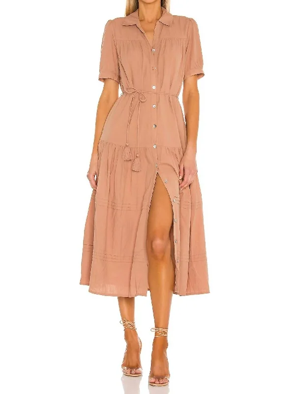 stylish dressPeyton Ankle Dress In Tan