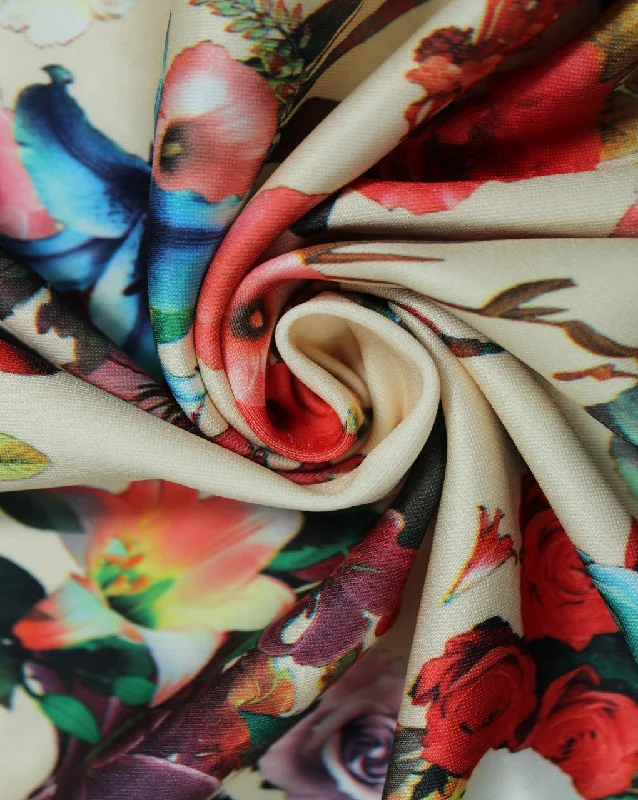 comfy dressMulticolor Floral Design 4 Polyester Scuba Fabric