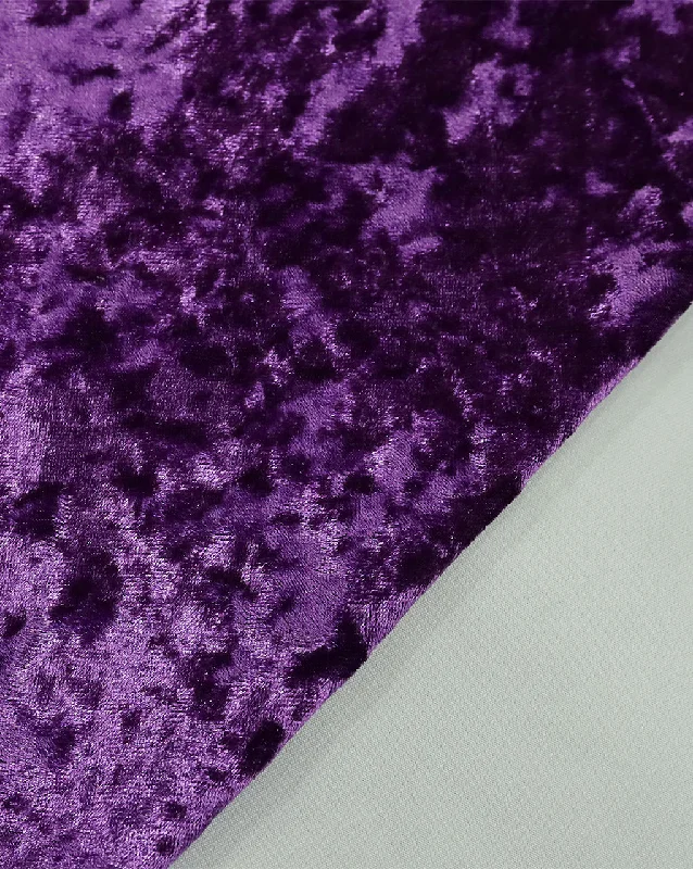 puff sleeve dressDARK PURPLE PLAIN CRUSH VELVET LYCRA FABRIC ( WIDTH 58 INCHES )