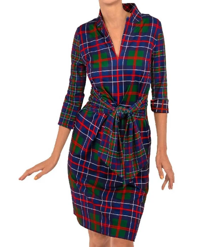 satin midi dressDapper Dress In Balmoral Plaid