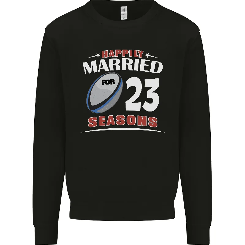 luxury fitness sweatshirt23 Year Wedding Anniversary 23rd Rugby Mens Sweatshirt Jumper