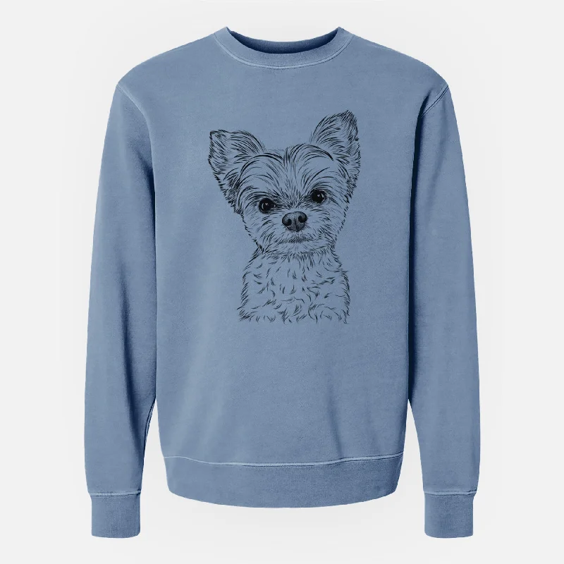 bold fitness hoodieBare Chance the Yapper the Yorkshire Terrier - Unisex Pigment Dyed Crew Sweatshirt