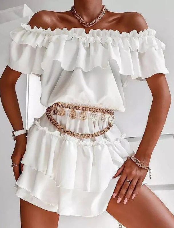 elegant maxi dressRuffle Detailed Layered Skirt Dress