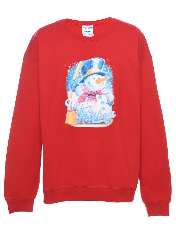 street style coatSnowman Christmas Sweatshirt - XL