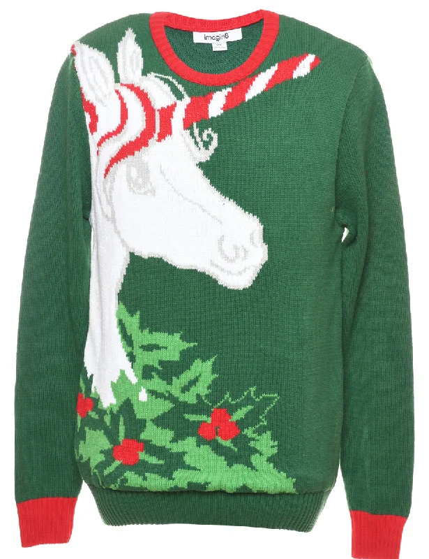 classic jacketAnimal Design Christmas Jumper - M