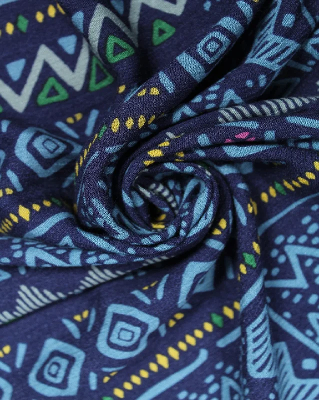 boho dressBlue And Multicolor Abstract Print Rayon Fabric