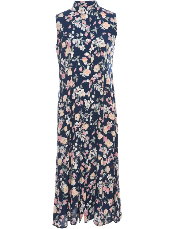 warm outerwearFloral Print Dress - M