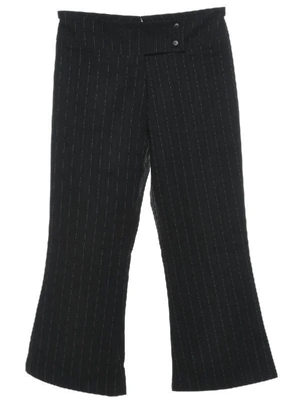 relaxed fit coatBlack Striped Trousers - W30 L25