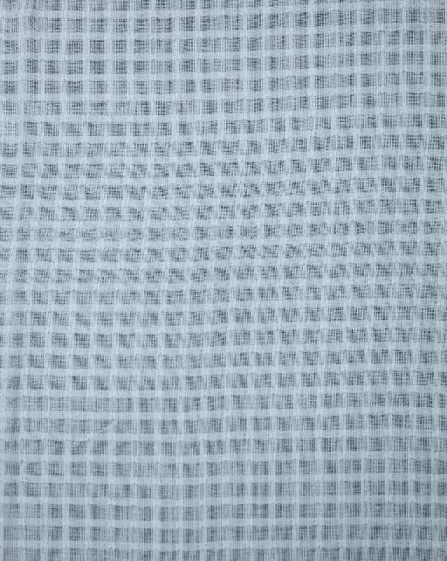 trendy wrap dressWhite Small Check Design Cotton Dobby Fabric