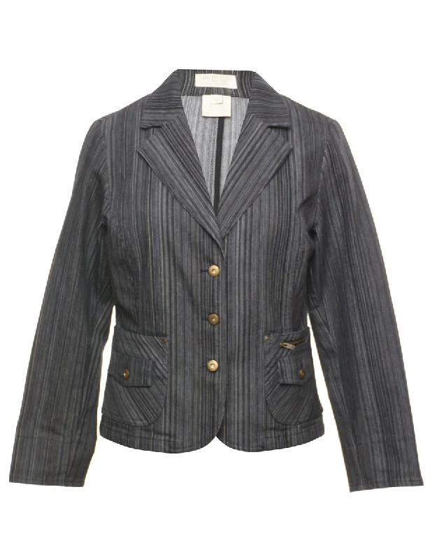 modern coatStriped Denim Jacket - M