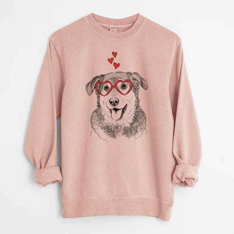 performance gym sweatshirtValentine Lance the Lab/Shepherd Mix - Unisex Pigment Dyed Crew Sweatshirt