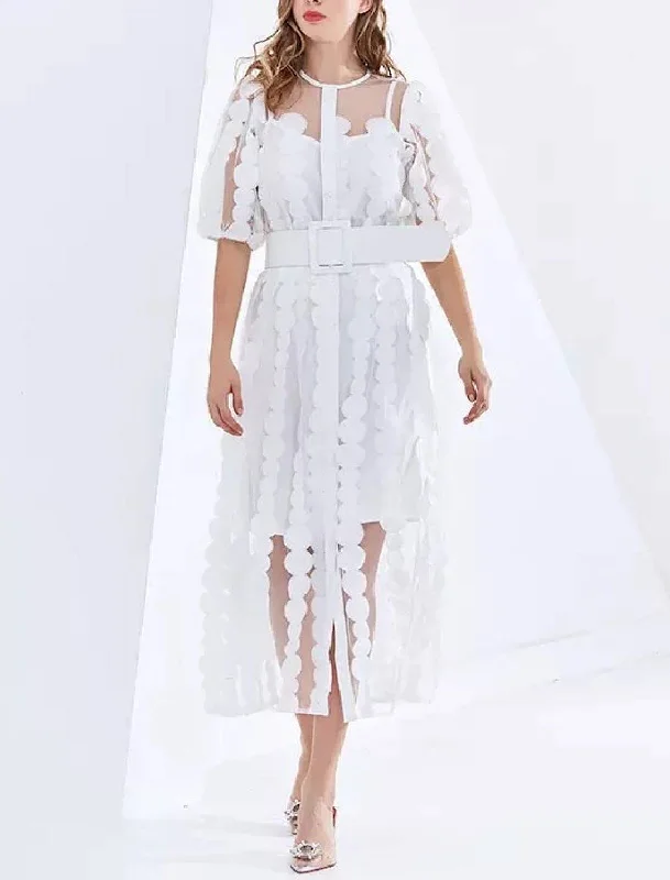 ruched dressSheer Petal Embroidered Shirt Dress