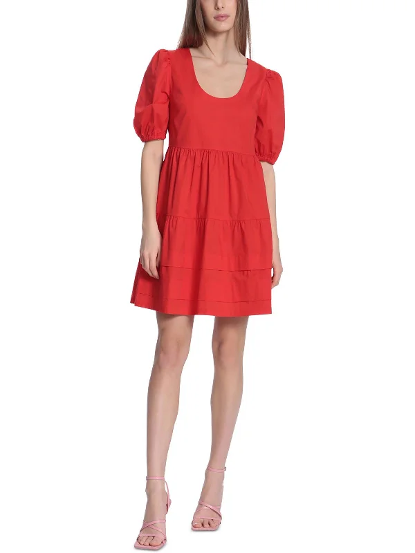 comfy dressWomens Tiered Mini Fit & Flare Dress