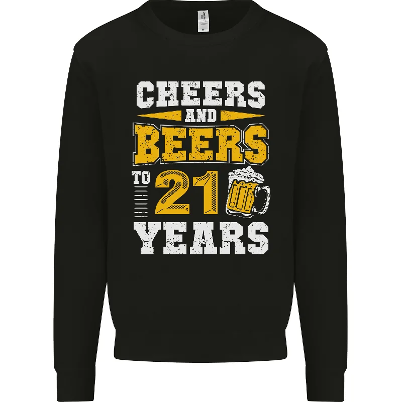 athletic casual sweatshirt21st Birthday 21 Year Old Funny Alcohol Mens Sweatshirt Jumper