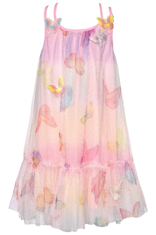 wrap-around dressButterfly Mesh Print Dress