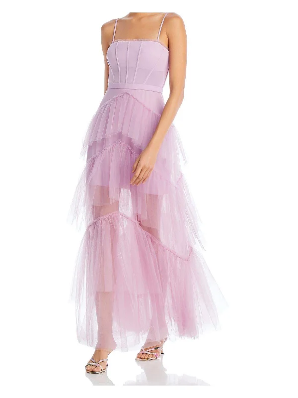 elegant maxi dressWomens Tulle Long Evening Dress