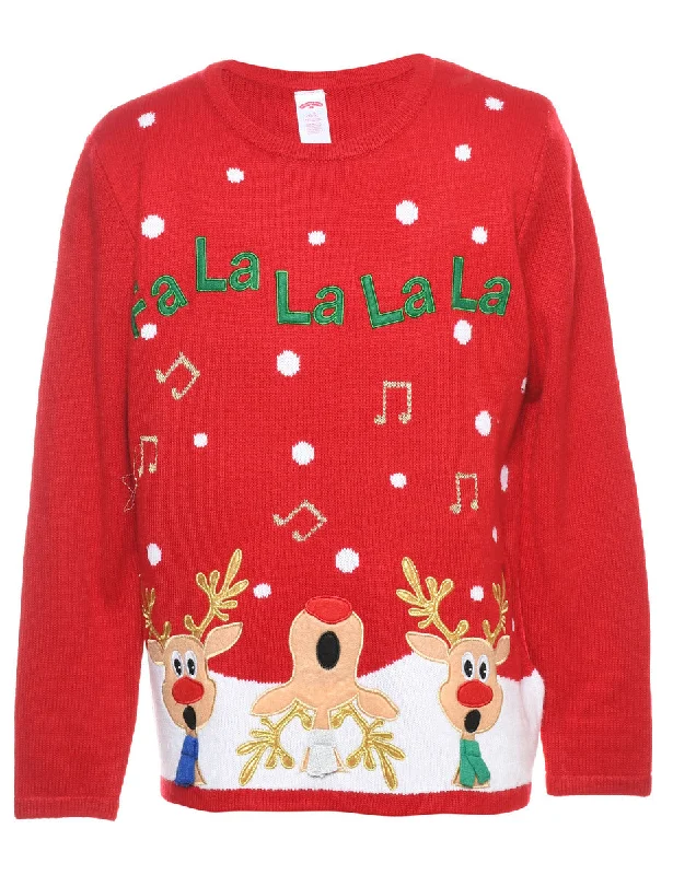 windproof jacketReindeer Christmas Jumper - L