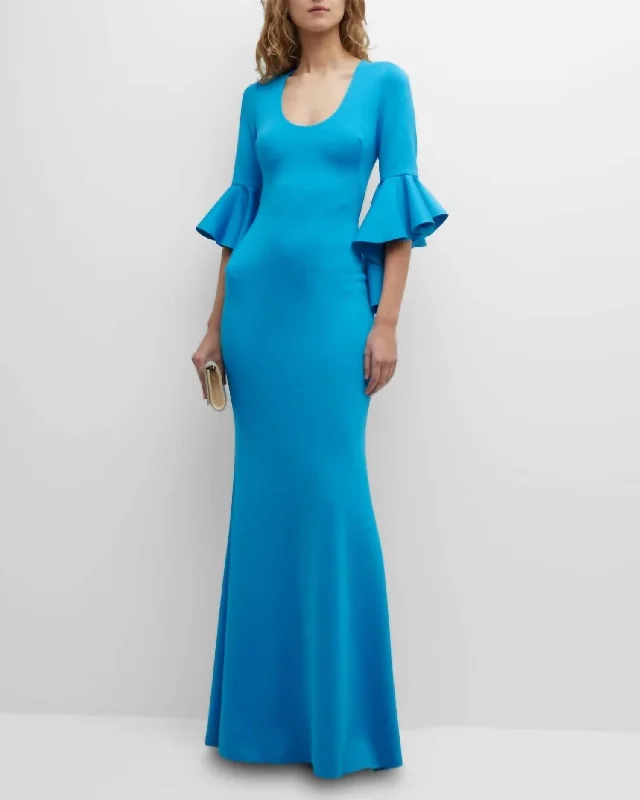 minimalistic dressCambria Gown In Cerulean Blue