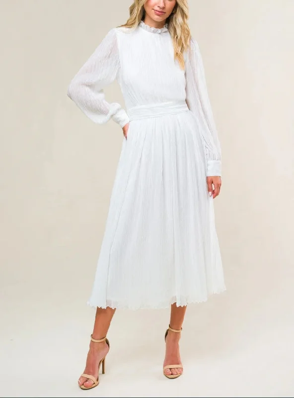 Deal Frenzy DingJiDress Wedding Dress December Wedding High Neckline Ruffled Edge Long Sleeve Cuff Full Skirt Back Zipper Closure Elegant Simple Dress Deal Frenzy DingJiDress Wedding Dress December Wedding High Neckline Ruffled Edge Long Sleeve Cuff Full Skirt Back Zipper Closure Elegant Simple Dress