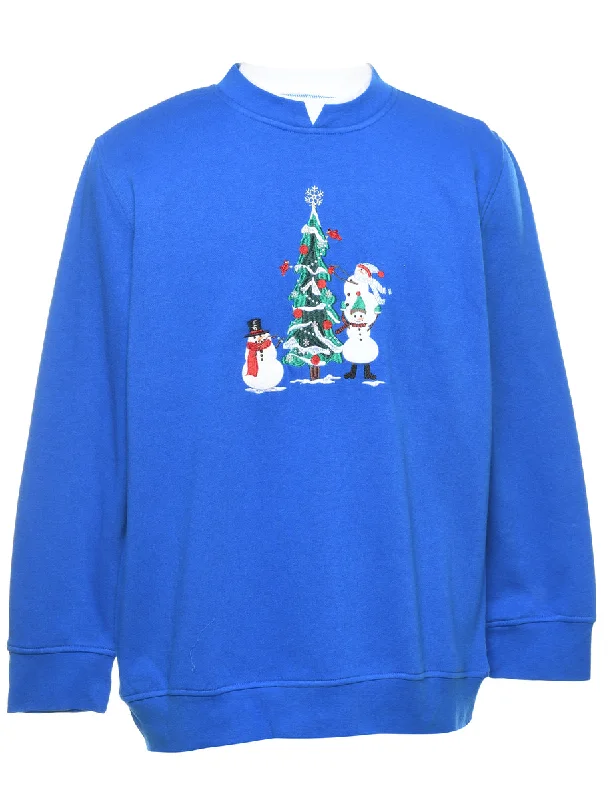 long-sleeve winter jacketSnowman Christmas Sweatshirt - M