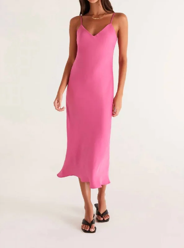 fitted bodycon dressSelina Slip Midi Dress In French Rose