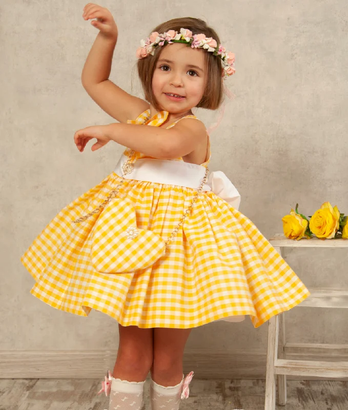 shift dressYellow Gingham Puffball Dress