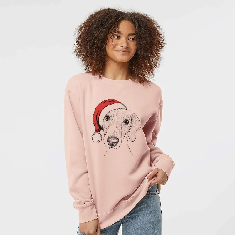 fitted workout sweatshirtSanta Stanley the Foxhound - Unisex Pigment Dyed Crew Sweatshirt