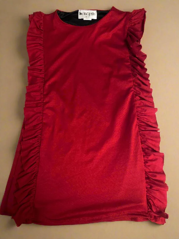 casual knit dressRed Ruffle Column Dress