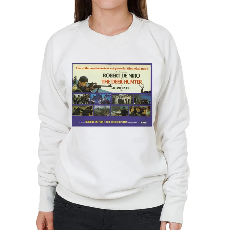 trendy fitness sweatshirtThe Deer Hunter Film Montage Poster Women's Sweatshirt