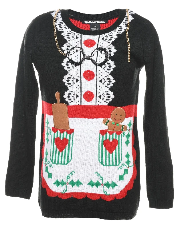 outdoor coatTeddy Bear Print Christmas Jumper - M