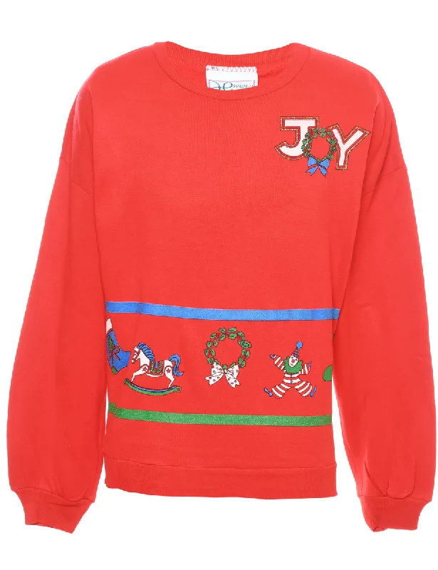 modern outerwearFestive Print Christmas Sweatshirt - M