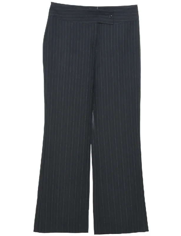 street style coatDark Grey Low Rise Striped Trousers - W32 L32