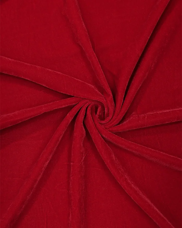 wrap dressDARK RED PLAIN POLYESTER MICRO VELVET FABRIC ( WIDTH 58 INCHES )