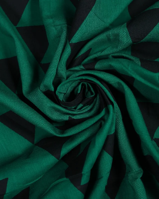 denim dressGreen And Black Abstract Design Cotton Cambric Fabric