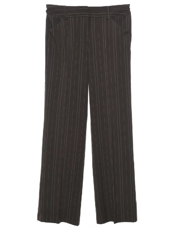 warm outerwearStriped Brown Classic Trousers - W28 L32