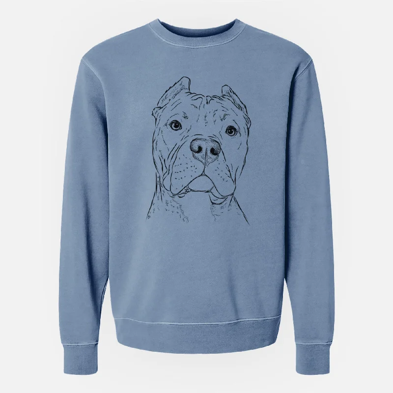 activewear hoodieBare Bam Bam the Pitbull - Unisex Pigment Dyed Crew Sweatshirt