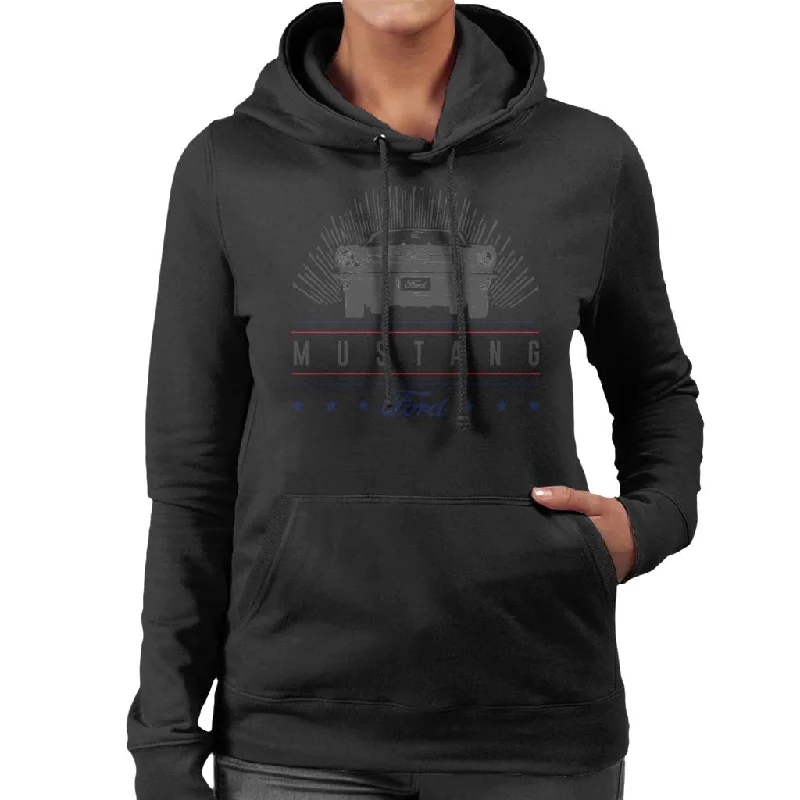 breathable hoodieFord Mustang Stars Women's Hooded Sweatshirt