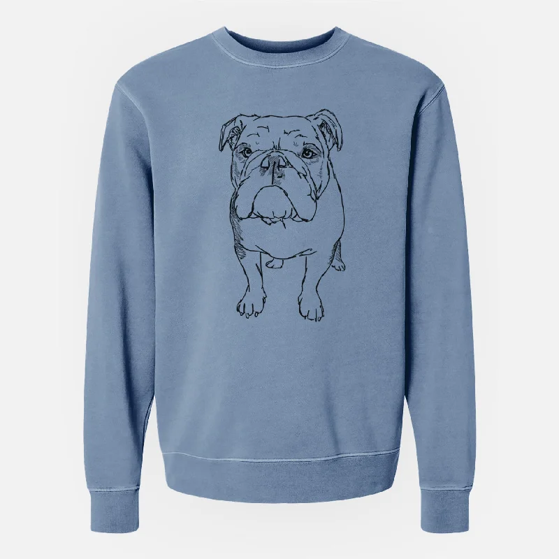 activewear hoodieDoodled Henry the English Bulldog - Unisex Pigment Dyed Crew Sweatshirt