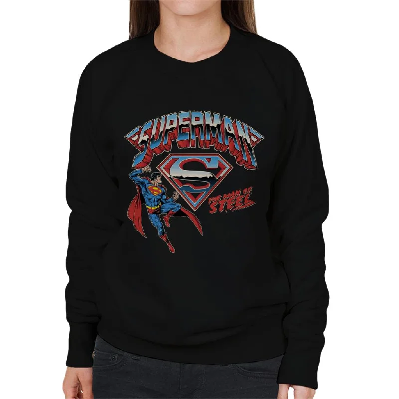 comfy workout wear hoodieSuperman Logo The Man Of Steel Women's Sweatshirt