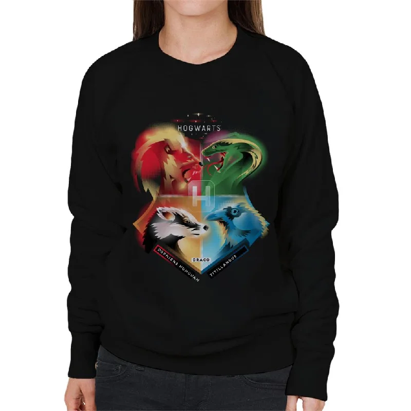 contemporary fitness sweatshirtHarry Potter Animals Of Each Hogwarts House Women's Sweatshirt