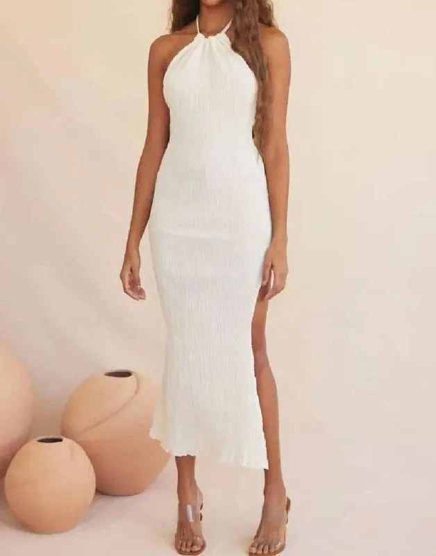 luxury dressChiffon Halter Neck Backless Dress