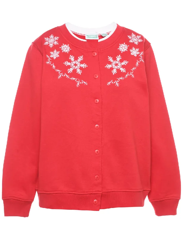 fashion coat with hoodSnowfall Design Christmas Sweatshirt - M