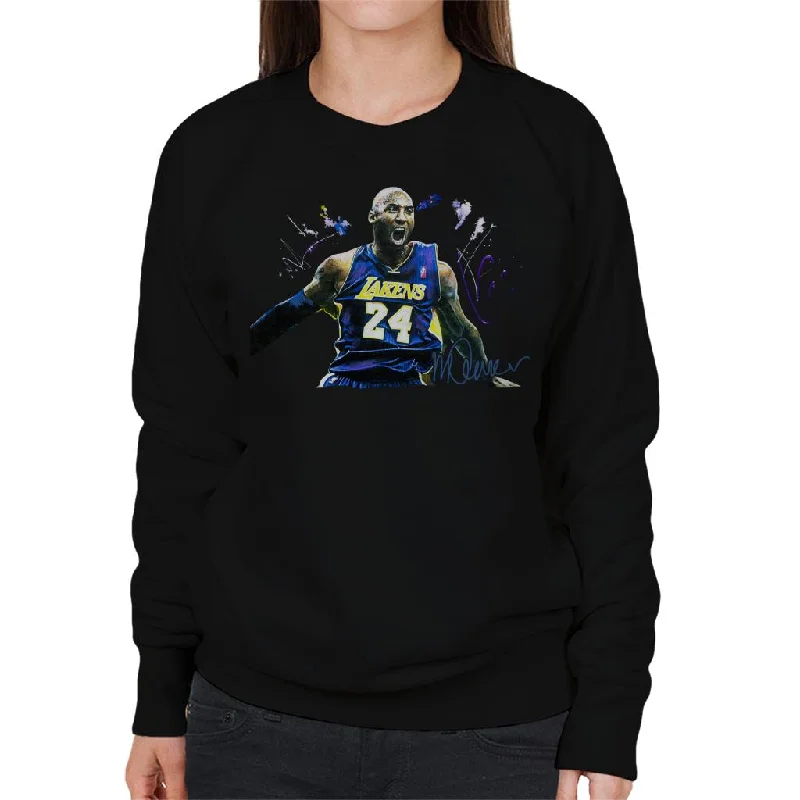 lightweight workout sweatshirtSidney Maurer Original Portrait Of Kobe Bryant Lakers Jersey Women's Sweatshirt