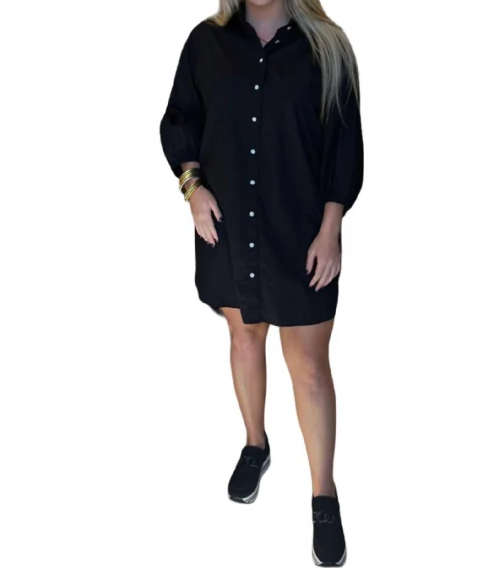 boho dressShae Pull Over Dress In Black