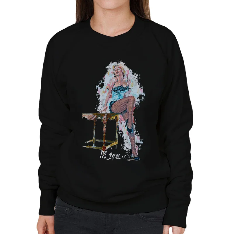 minimalistic workout hoodieSidney Maurer Original Portrait Of Marilyn Monroe Stockings Women's Sweatshirt