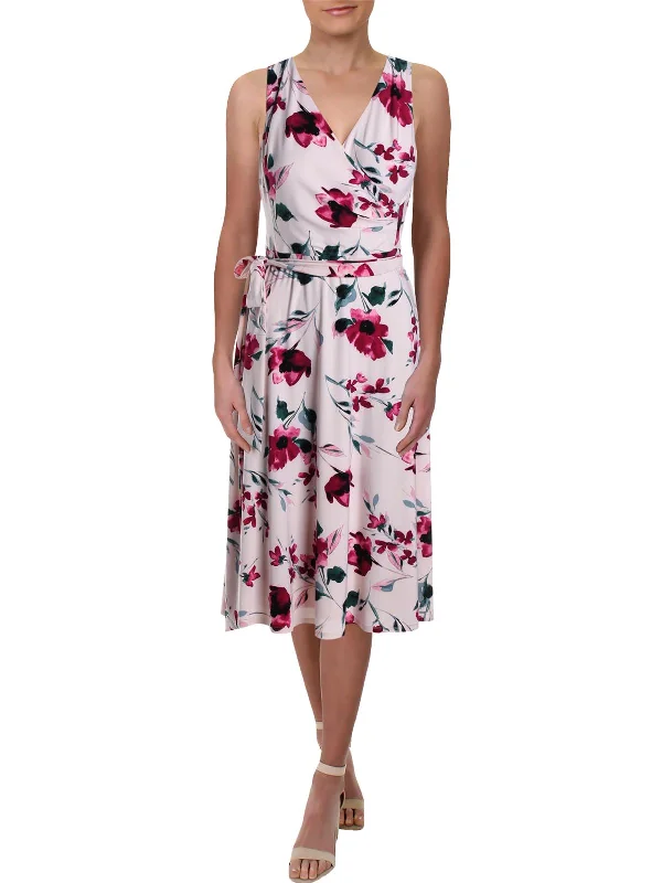 sleeveless dressCarana Womens Floral Sleeveless Midi Dress