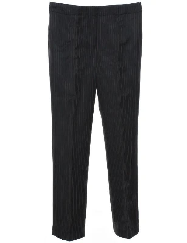 chic outerwearBlack Classic Pinstriped Trousers - W32 L30